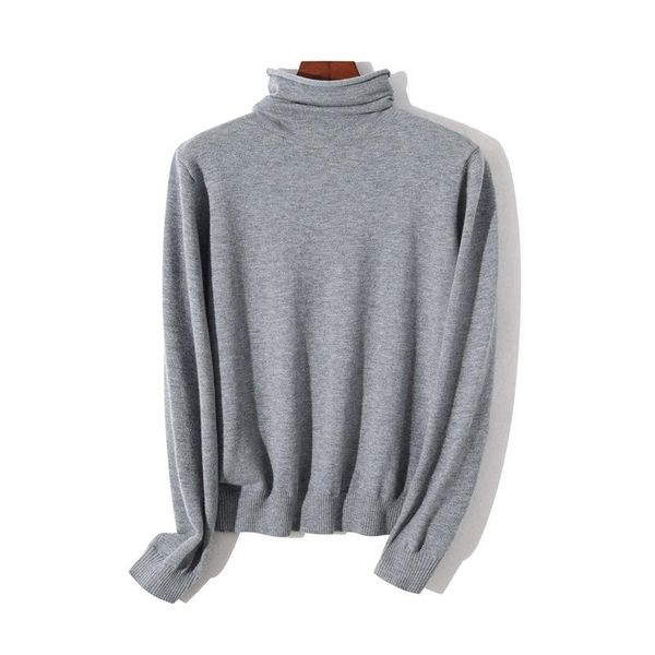

women's sweaters 2021 autumn loose wool basic turtleneck sweater women long sleeve breif knitted pullover solid casual, White;black