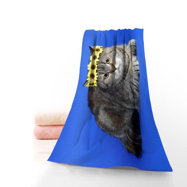 

towel custom cute cat 35x75cm fitness sports portable quick-drying yoga outdoor bamboo fiber