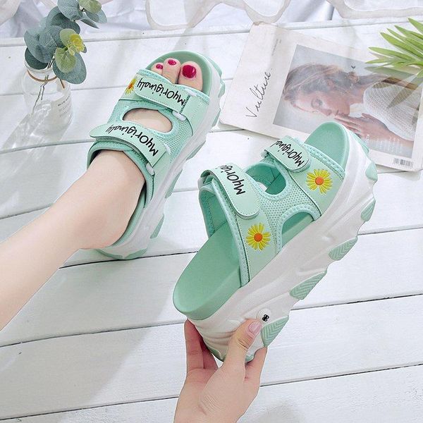 

slippers female shoes increased internal casual slides on a wedge women heels platform 2021 luxury summer high flat cotton fabri, Black