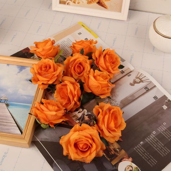 

decorative flowers & wreaths shimzh home decor 10pcs rose flower bouquet silk diy wedding party decoration sweet color vivid artificial