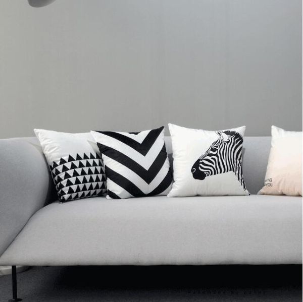 

cushion/decorative pillow ins nordic black white zebra cover geometric cushion home decorative cotton linen case office sofa