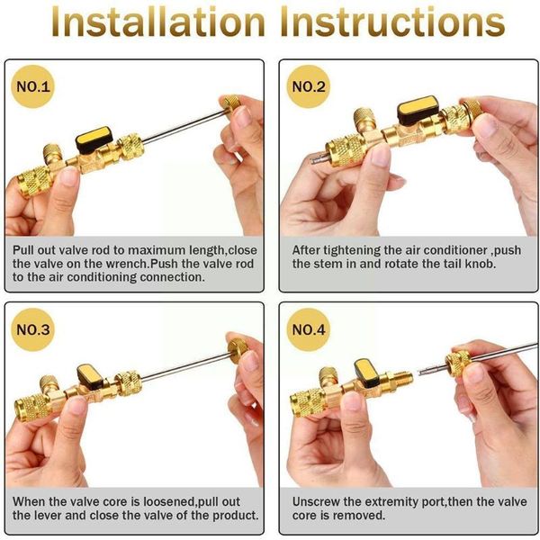 

professional hand tool sets valve core remover dual size 1/4" and 5/16" port installer houshold repair replacement supplies kit ca
