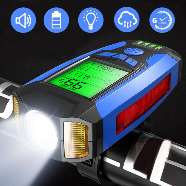 

3 in 1 bicycle light front with horn usb rechargeable waterproof bike light mtb headlight for bicycle bike accessorie