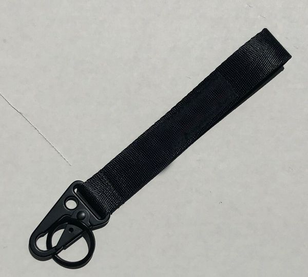 

black racing keychain wrist lanyard with metal keyring