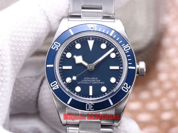 

zf factory luxury watches 79030b fifty eight 39mm eta2824 automatic mens watch matte aluminium oxide bezel blue dial stainless steel bracele, Slivery;brown