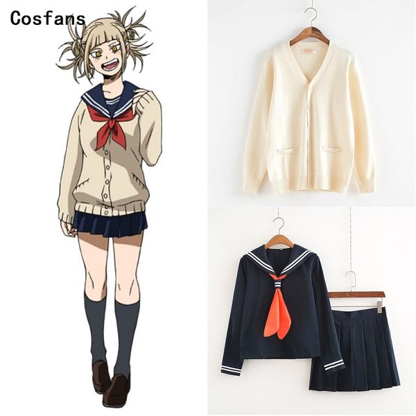 

theme costume new my hero academia cosplay costume anime cosplay boku no hero academia himiko toga jk uniform women sailor suits with sweate, Black;red
