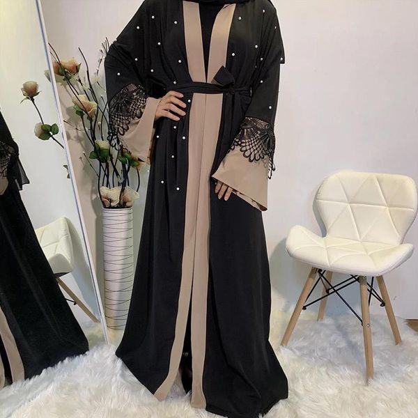 Roupas étnicas abayas para mulheres Ramadã Kimono Modelo Kaftan em Dubai Lace Designs Islâmicos Roupas de Turquia