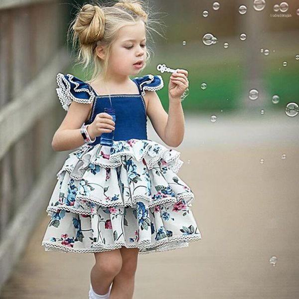 

summer 2021 lace cake tutu dress vintage baby girl clothes 2 years birthday party dresses pageant white infant 2y1, Red;yellow