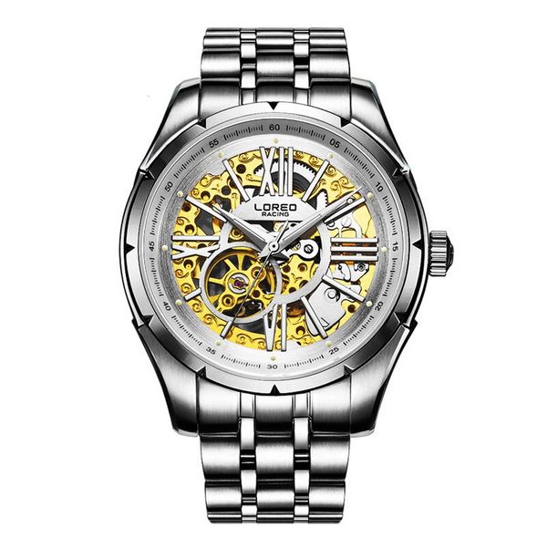 

loreo people sport business waterproof automatic self wind mechanical watches, Slivery;brown