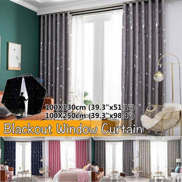 

curtain & drapes blackout curtains shiny stars moon polyester cloth modern window treatment for living room kids boy girl bedroom