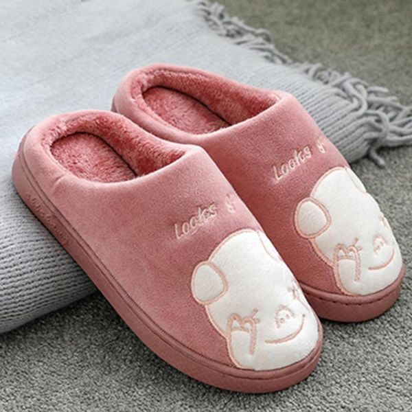 

slippers couple home women soft slides winter furry casual basic fashion indoor warm flat zapatillas casa, Black
