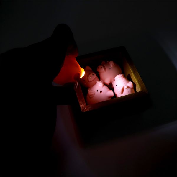 

cute funny pig led key chains lovely animal flashlight sound key rings creative key chain for kids toys bags accessories