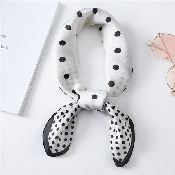 

Women's Thin Scarf In Spring and Summer Bib High Quality Silk Scarves Korean Style Fashion Point Silk Scarf Small Square, Blue;gray