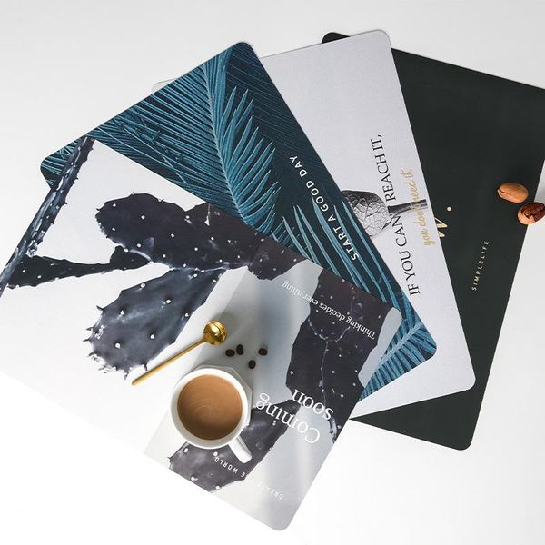 

mats & pads 1 pcs placemat tableware pad oil water resistant heat insulation non-slip table mat for kitchen washable cup