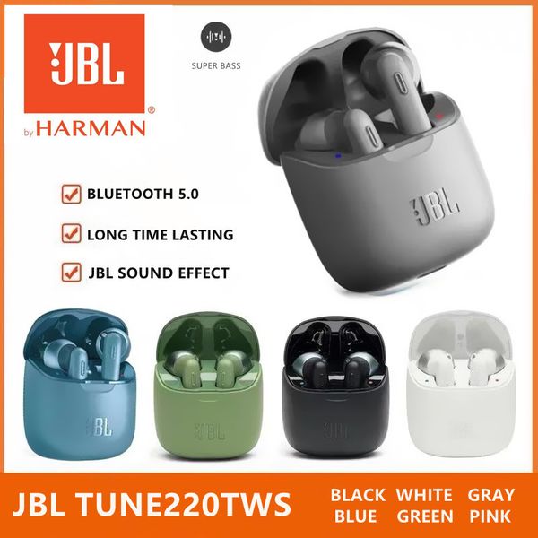 

jbl tune 220tws wireless bluetooth earphones jbl t220tws stereo earbuds bass sound headphones headset with mic