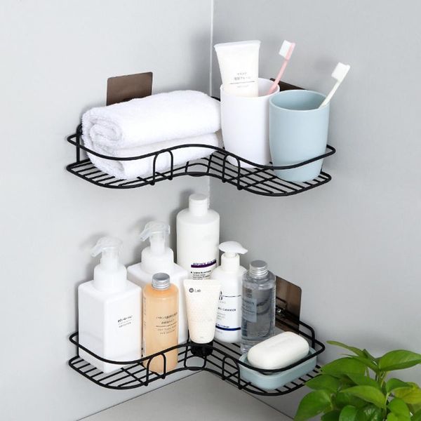 

toothbrush holders shower caddy corner shelf 2tiers organizer punch wall mounted iron adhesive basket shampoo storage rack