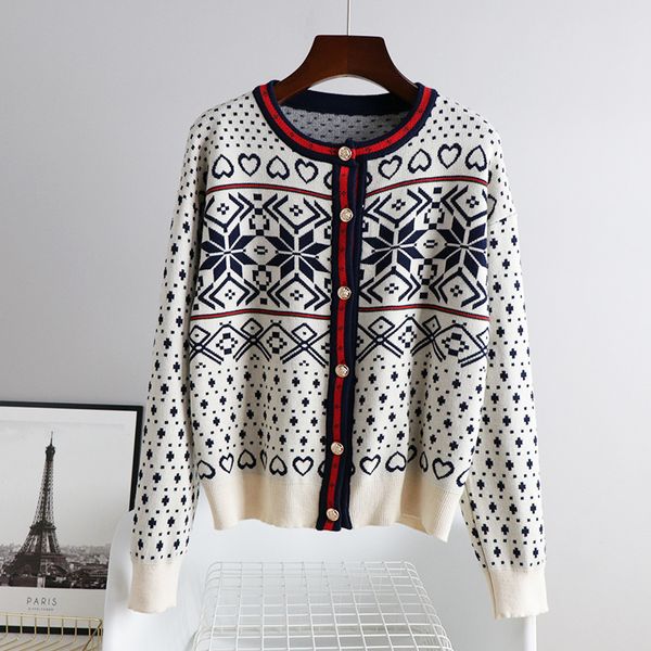 

202 xl 2021 spring sweater long sleeve crew neck cardigan sweater luxury womens clothes ousheng, White;black