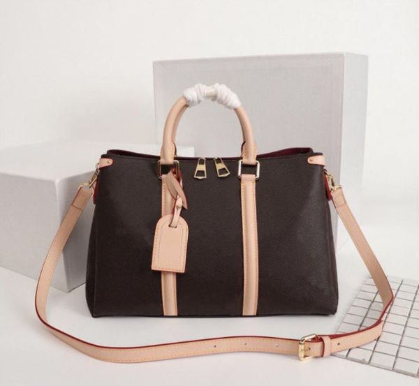 

classic handbag leather womens shoulder bag saddle bag 2021 new fashion metal letter handbag0, Black