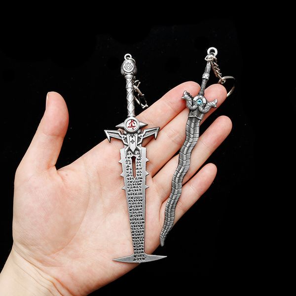 

heyu cartoon weapon pendant keychain movie raya and the last dragon rayas sword cosplay key holder party gifts for friends new, Silver