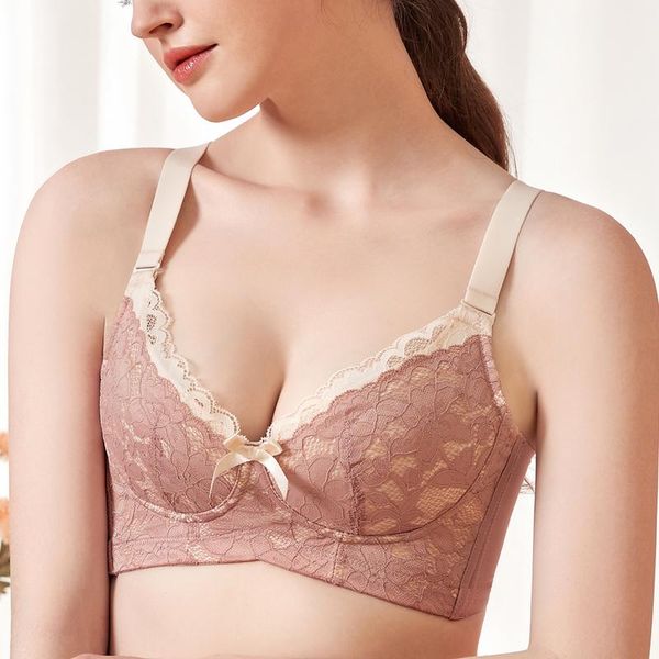 

bras women's wire non-foam lace bra 34 36 38 40 b c d, Red;black