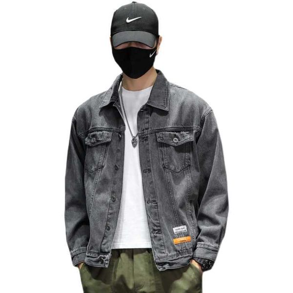 

men's jackets black denim and coats good quality cotton casual loose jeans spring autumn size 5xl 0ujb, Black;brown