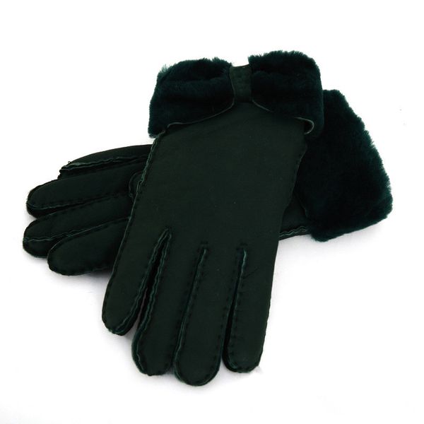 

wholesale - warm winter ladies leather gloves real wool gloves women 100% quality assurance, Blue;gray