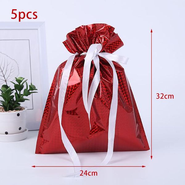 

storage bags drawstring wrap gift bag party supplies present reusable 5 pcs