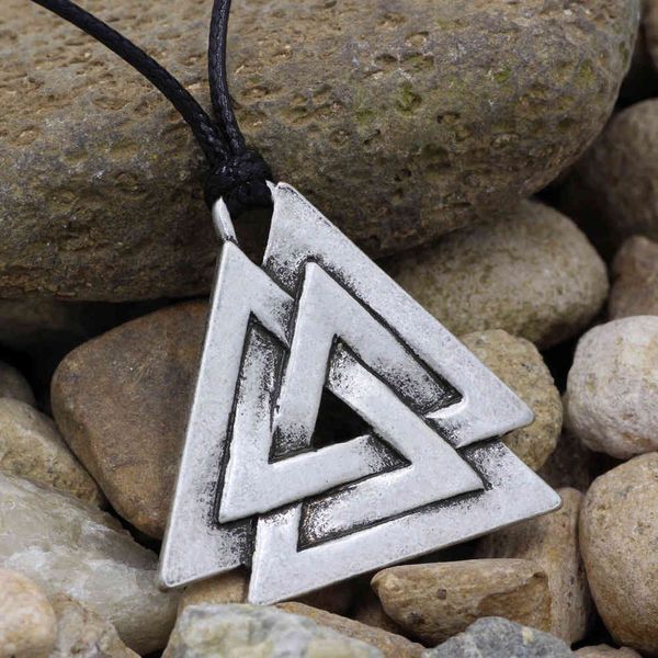 

nordic selling pro necklace hrunger's heart nordic symbol three chain necklace viking jewelry, Silver