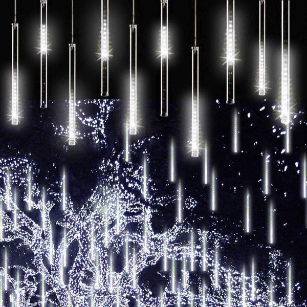 

falling rain lights 30cm 8 tubes, meteor shower lights, strip fairy lights, christmas lights for holiday outdoor home eave tree