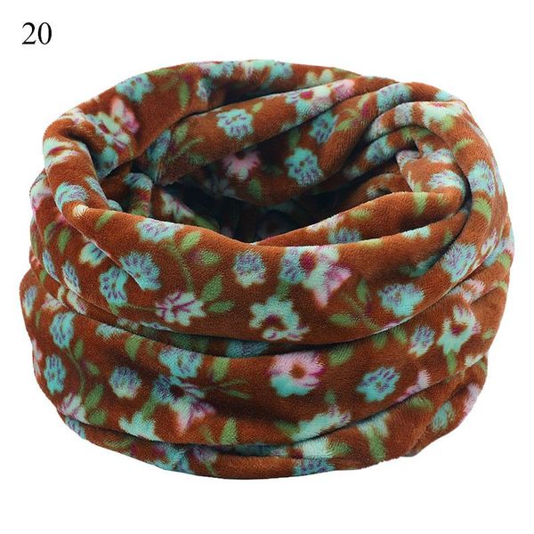 

scarves winter knitted neck warmer scarf men women double layer colored floral snood print outdoor warm ski unisex, Blue;gray