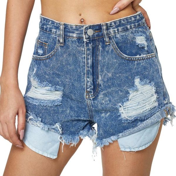 

women's shorts arrival stylish women casual loose style jeans with broken holes, blue solid color denim cloth, White;black