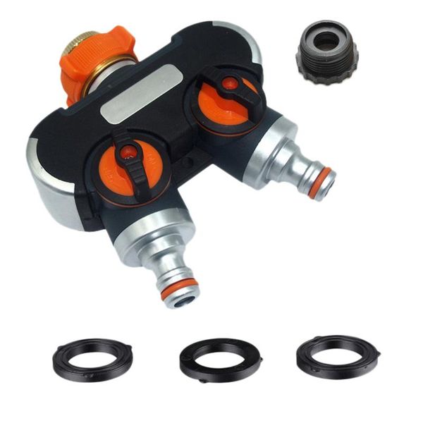 

car cleaning tools irrigation 2 way tap garden valve hose pipe splitter rubberized quick connector adapter 1#