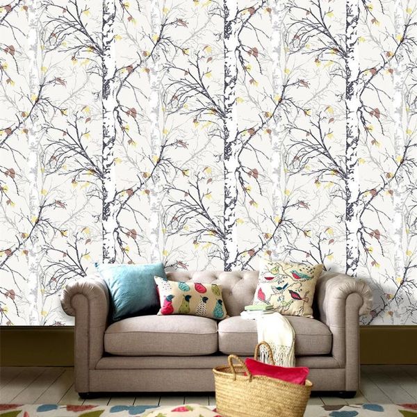 

wallpapers 10m american pastoral style simulation woods branches leaves wallpaper living room cafe study wall decorative pvc