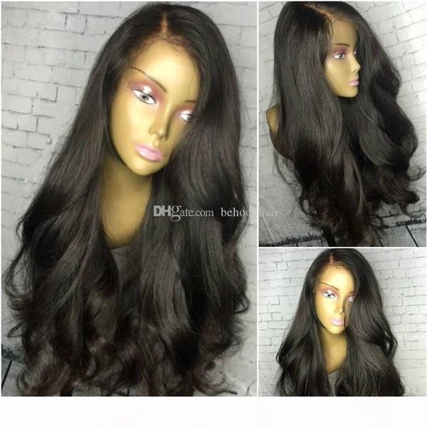 

silk full lace wigs brazilian virgin hair body wave glueless silk lace front wigs 100% human hair silk base wig, Black;brown