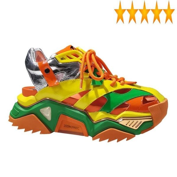 

casual summer platform hollow out women street style mixed color real leather sandals fashion breathable wedges shoes, Black
