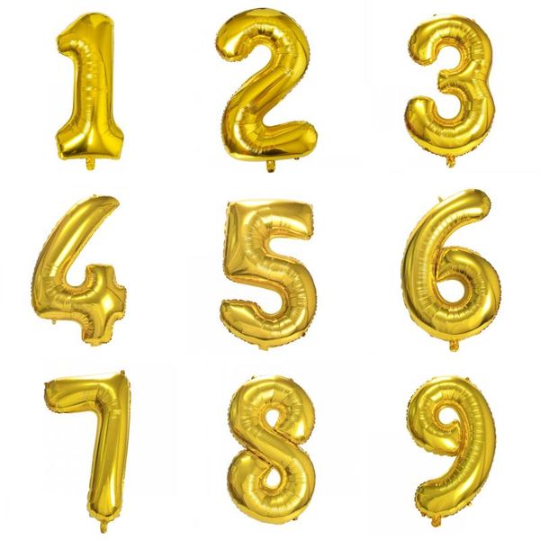 

party decoration 32inch gold foil number balloon air helium ballons kids boy girl birthday decorations 1 2 3 4 5 6 7 8 9 man woman