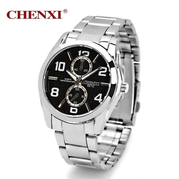 

wristwatches 2021 authentic chenxi fashion watches luminous watch hands man sports wristwatch casual stainless steel, Slivery;brown
