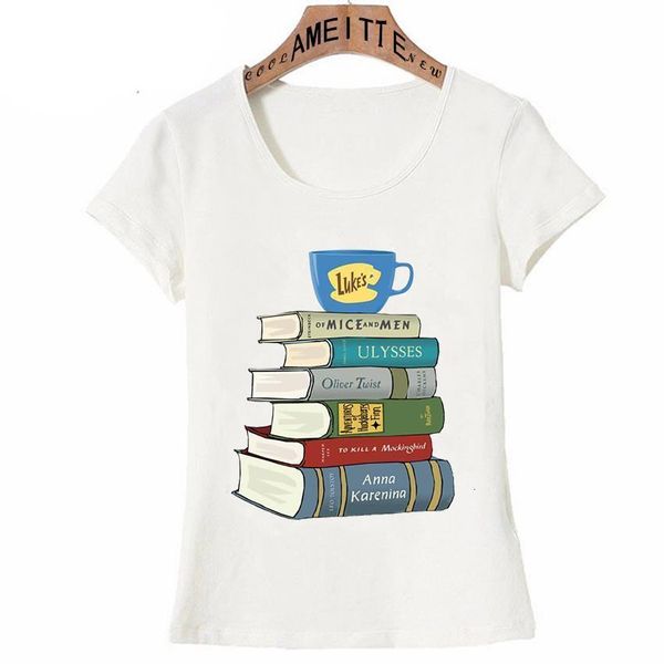 

2021 new retro summer women t shirt unique gilmore girls print t-shirt book and coffee lovers casual hip hop cute girl, White