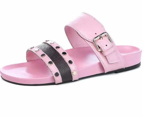 

2020slippers slides summer flats real leather 02 pl01 platform sandals flats shoes ladies beach shoes shoe, Black