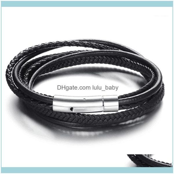 

tennis bracelets jewelrytennis 7 sizes leather bracelet 2 layers good with stainless steel magnet for men women wrap gif, Golden;silver