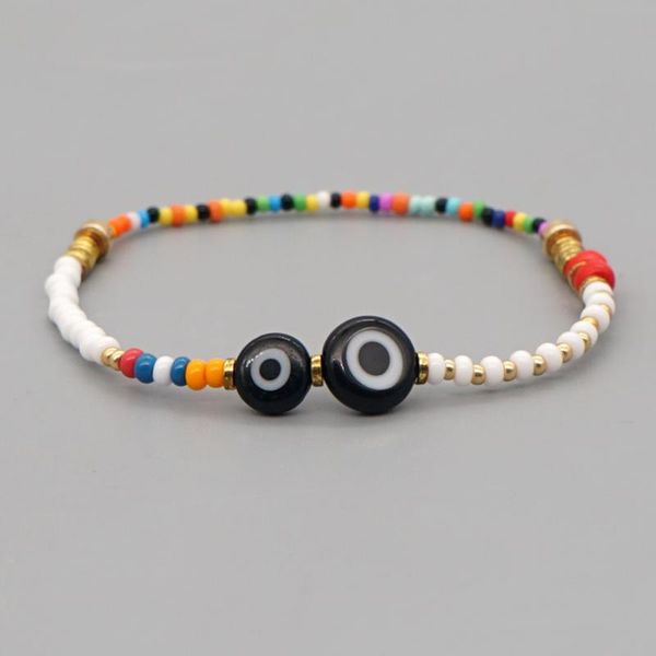 

beaded, strands go2boho turkish evil eye bracelets for women colorful beads bracelet boho jewelry fashion black lucky elastics braclets
