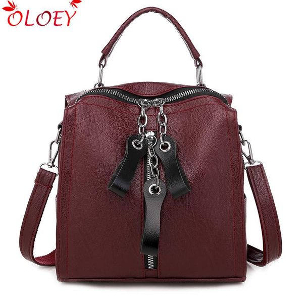 

outdoor bags female backpacks sac a dos femme ladies bagpack tassel vintage backpack travel solid casual daypack for girls