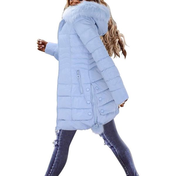 

women's down & parkas 2021 winter cotton jacket women thick warm hooded coat plus size fashion female long cotton-padded #t3g, Black