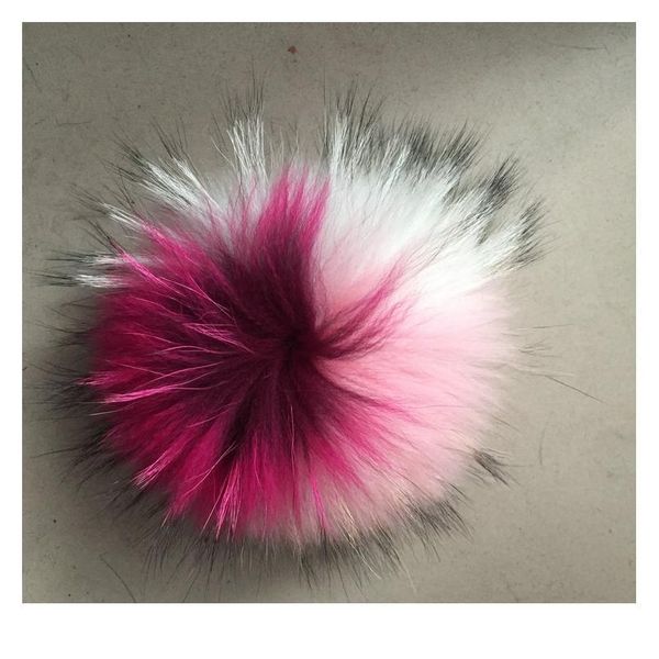 

dankeyisi 5pcs three color fur pom pom 13-14cm real raccoon fur pompoms fur balls beanies keychain scarv jllmuj
