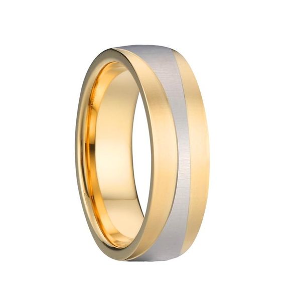 

wedding rings unique masculine yellow gold filled for men jewelry 7mm anniversary marriage couple finger male alliances, Slivery;golden