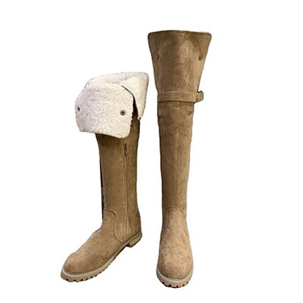 

boots 2021 ladies winter over the knee fashion comfortable suede thick soled snow short plush warm women bootss, Black
