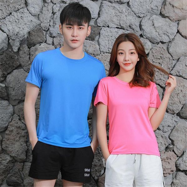 

summer mountaineering shirt coupl casual o neck men short sleeve running women workout training tees fitness hiking t-shirt, Gray;blue