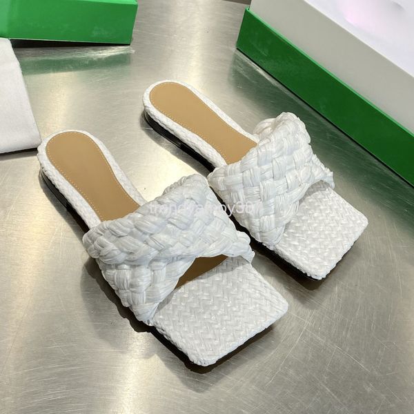 

slippers summer fashion woven women's slippers hemp rope square head high-heeled flat bottom open toe flip flop temperament sandals, Black