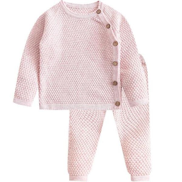 

2021 new newbron knitwear infant baby boys girls sweater 2pcs soft cotton children clothing set cog5, White