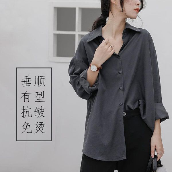

2021 spring summer new fashion women blouses long sleeve turn-down collar blouse shirt casual chic elegant work shirt a18, White